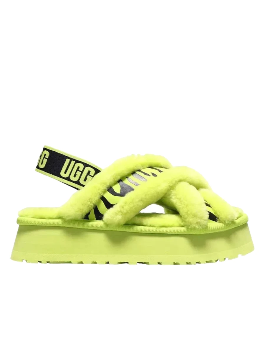 UGG W Disco Cross Slide Animalia Key Lime