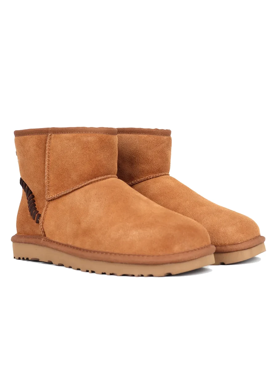 UGG Mens Classic Mini Deco Suede Boot Chestnut