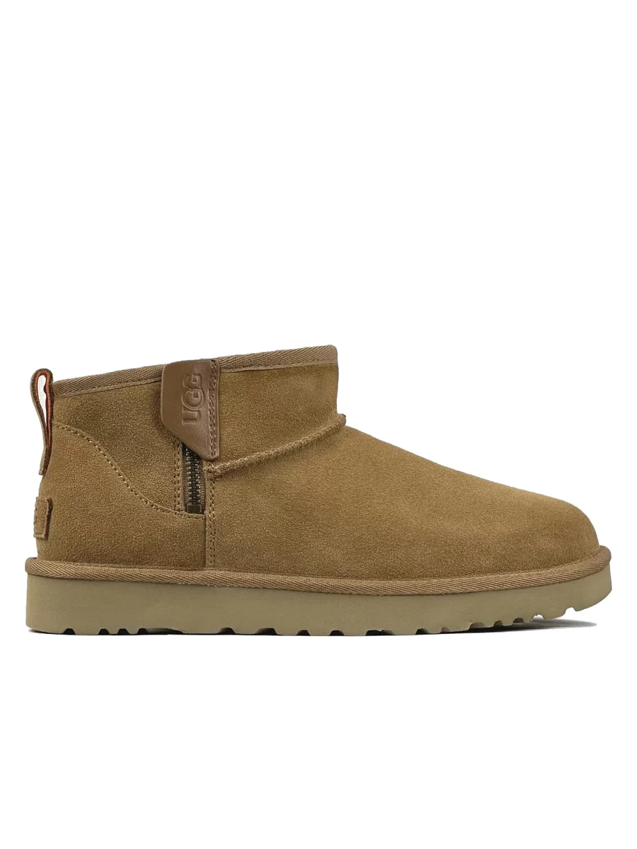 UGG Mens Classic Ultra Mini Zip Boot Chestnut