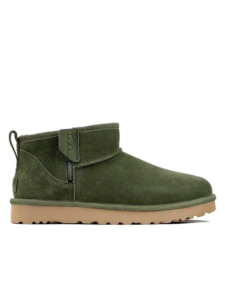 UGG Mens Classic Ultra Mini Zip Boot Khaki