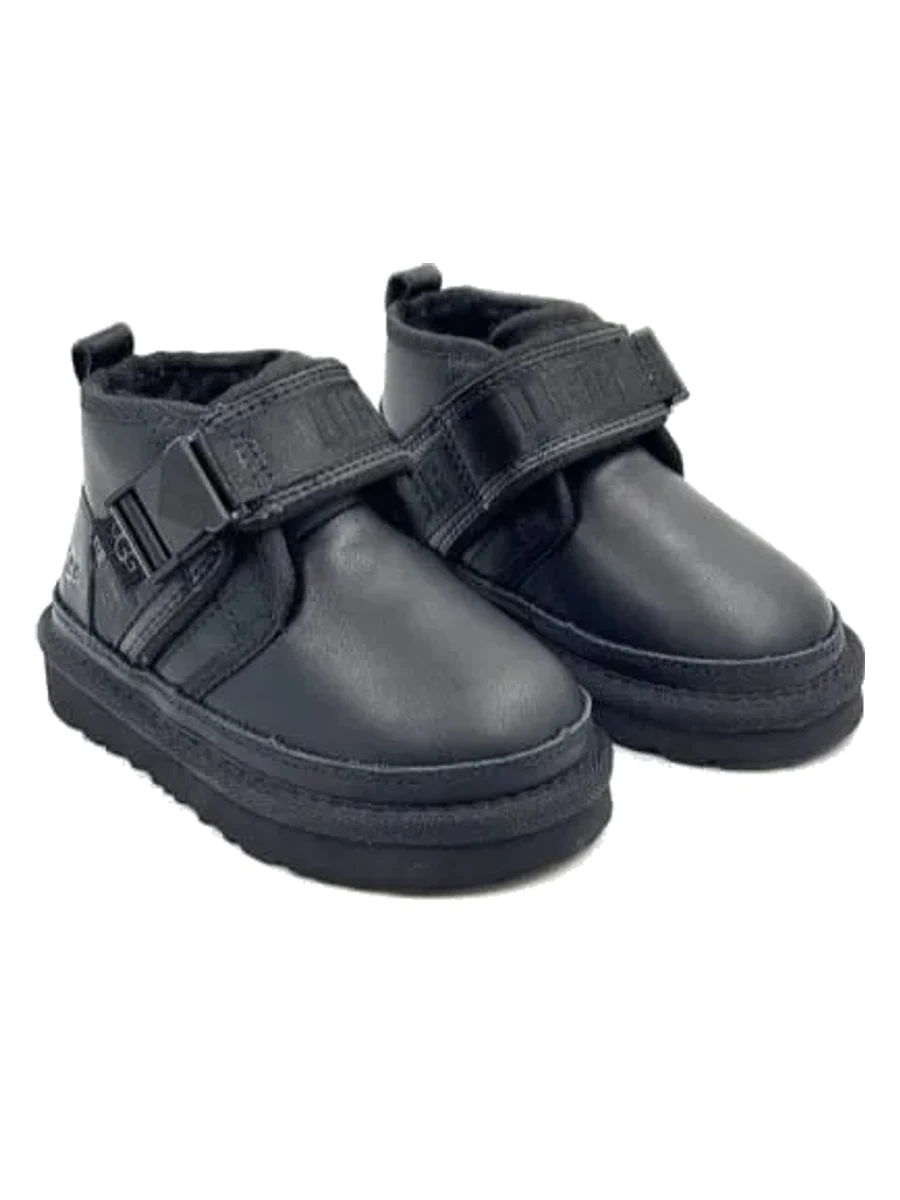 UGG Kids Neumel Snapback Leather Black
