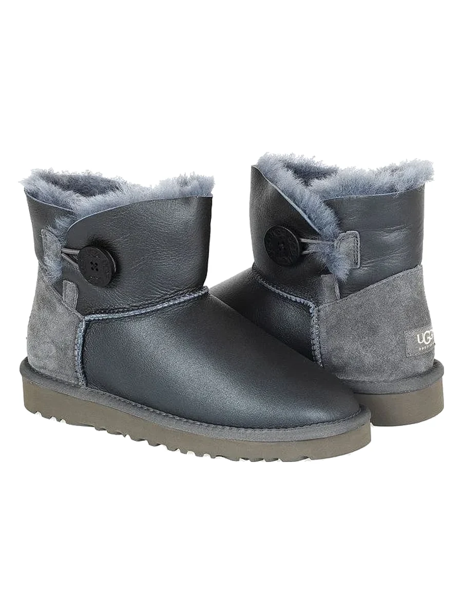 UGG Mini Bailey Button Metallic Grey