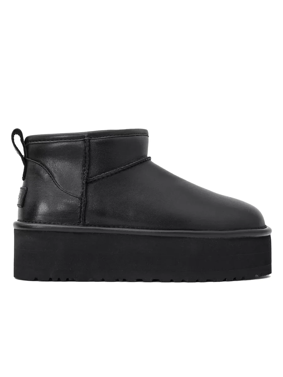 UGG Classic Ultra Mini Platform Black Leather