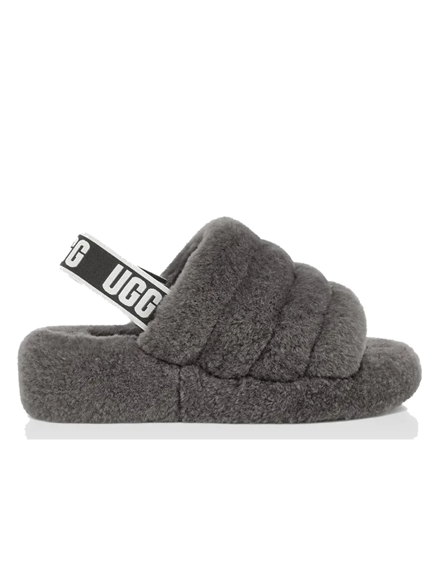 UGG Fluff Yeah Slide-Grey