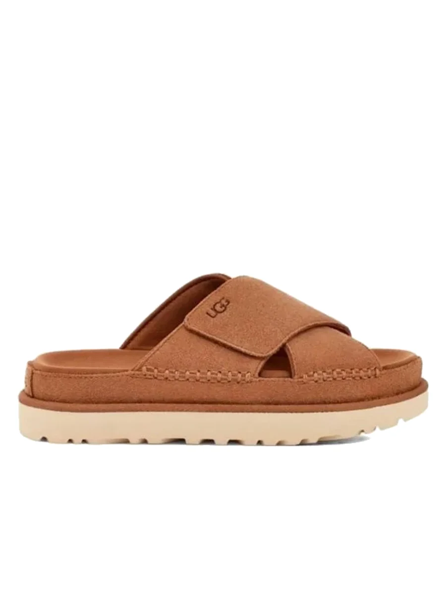 UGG Goldenstar Cross Slide - Chestnut