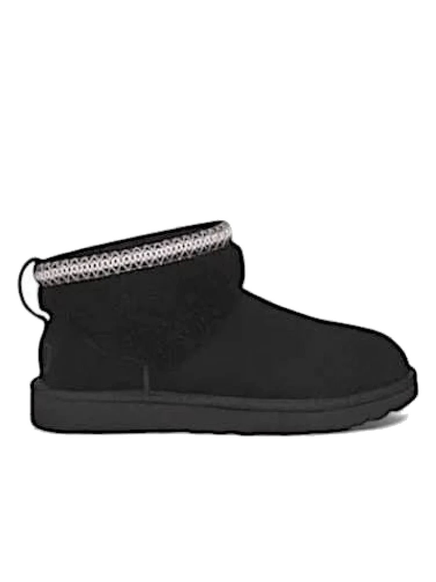 UGG Ultra Mini Lack Maxi Curly Boot Black
