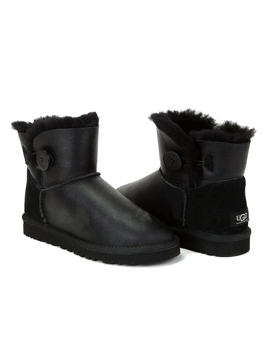 UGG Mini Bailey Button Metallic Black