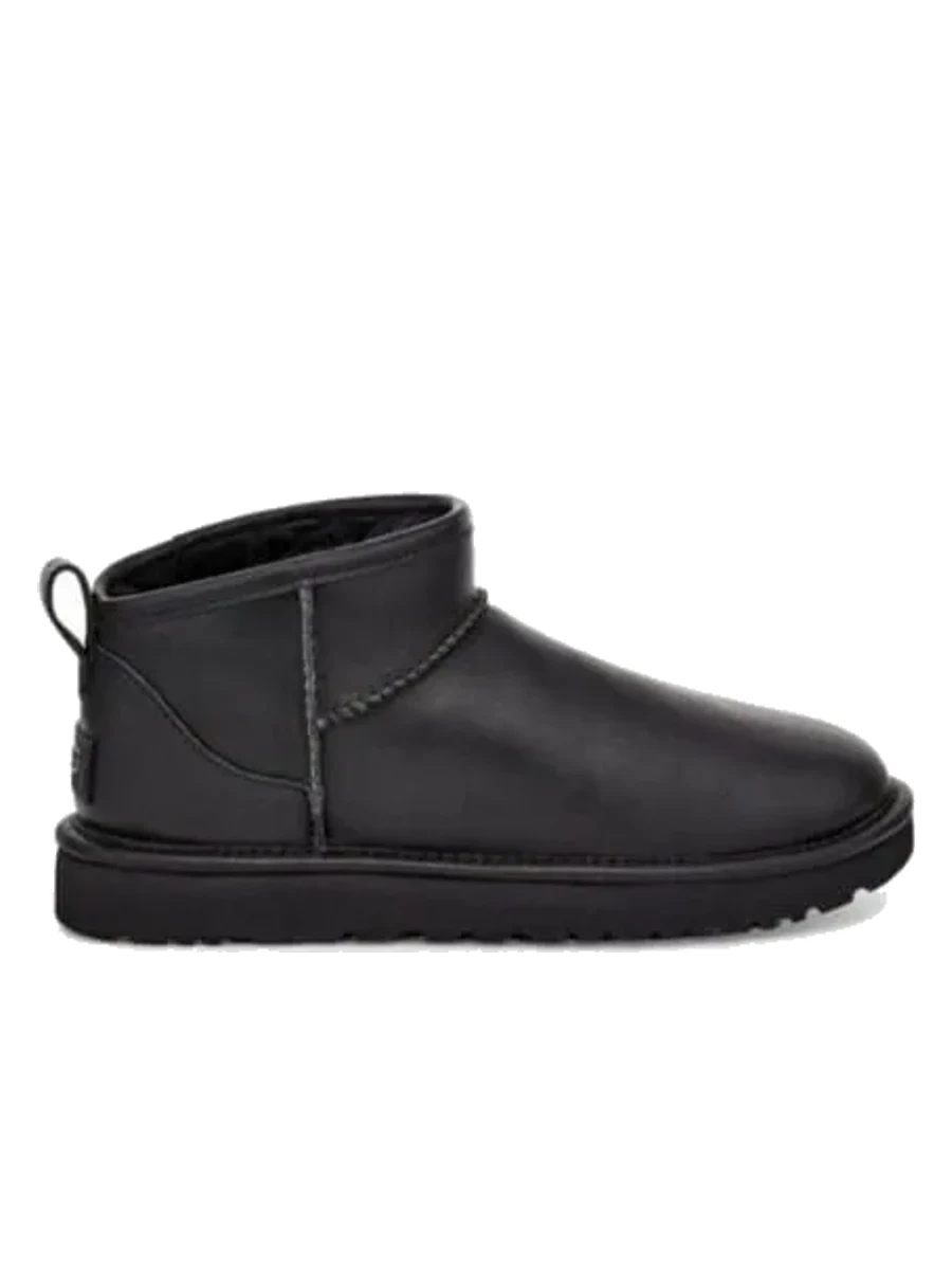 UGG Mens Classic Ultra Mini Leather Black