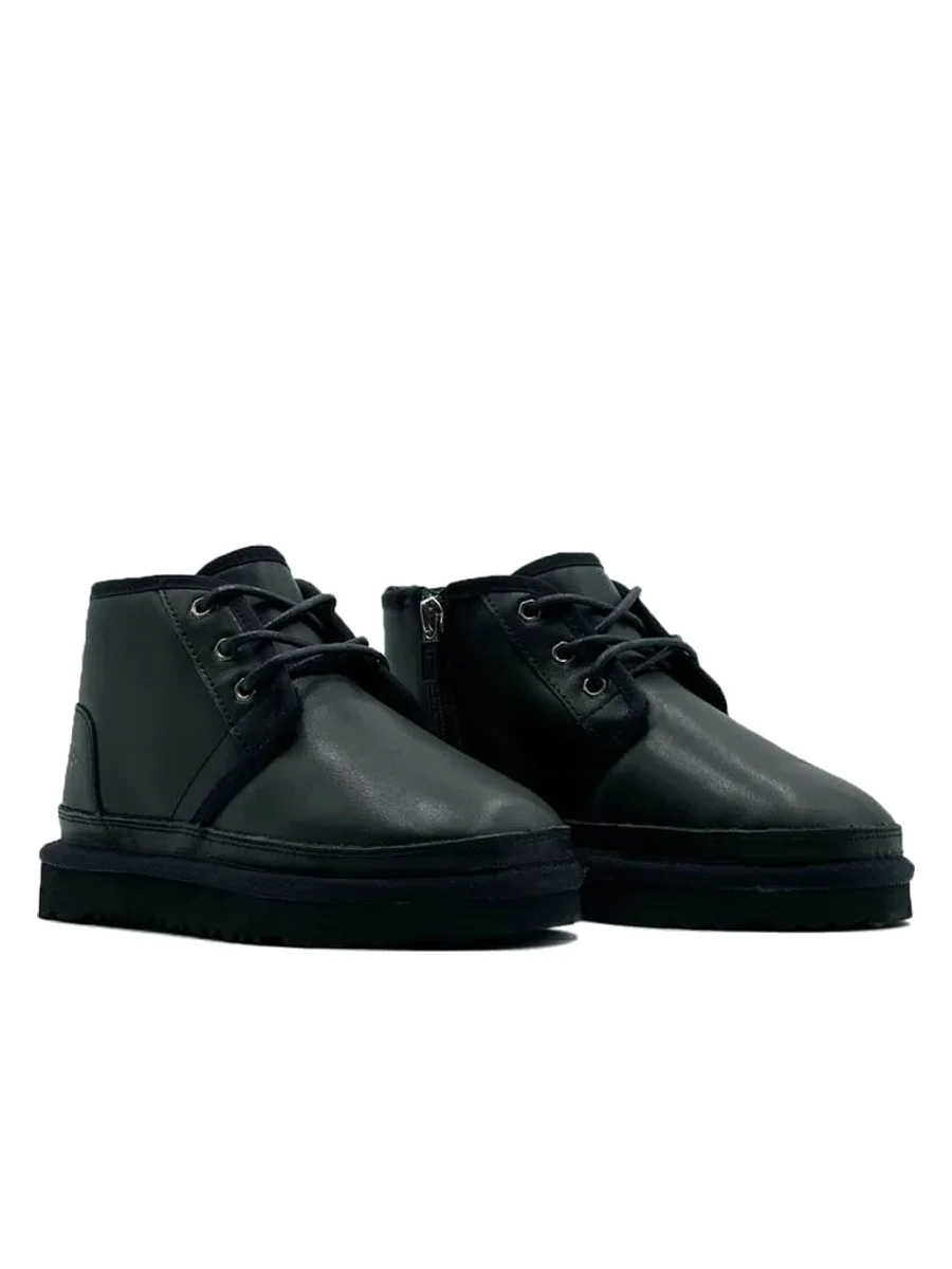 UGG Kids Neumel Zip Leather Black